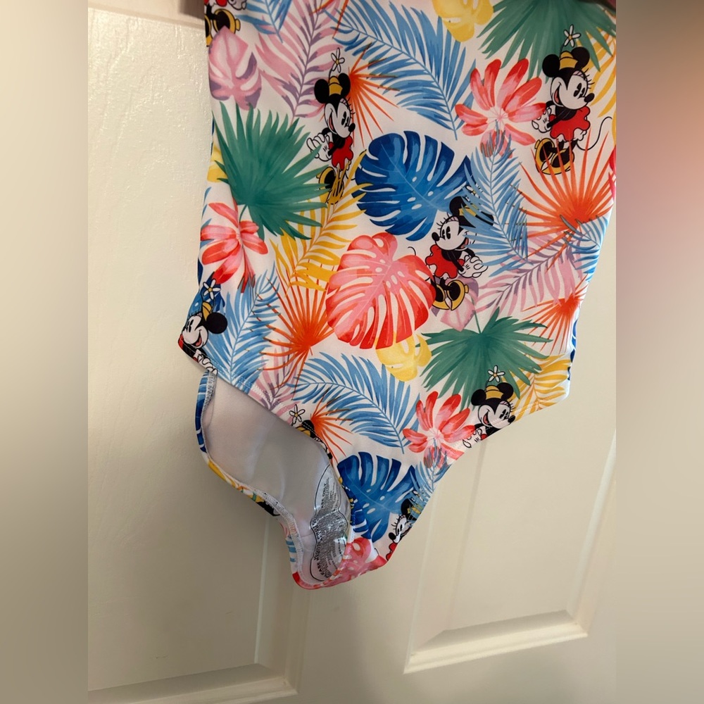 Disney Women’s Tropical Minnie One-Piece Swimsuit - Red, Blue, Green, Yellow - Picture 4 of 5
